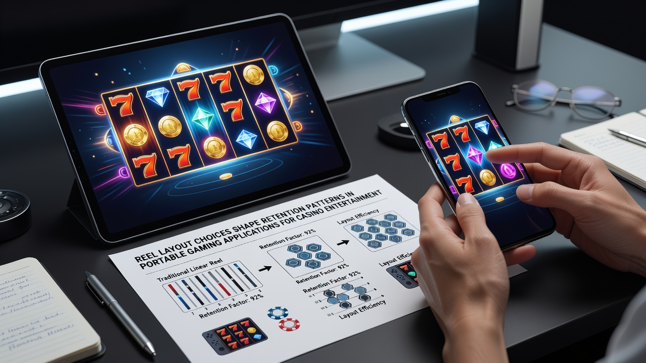 Verschiedene Reel-Layouts in mobilen Casino-Anwendungen mit Fokus auf 5x3- und Cluster-Pays-Formate