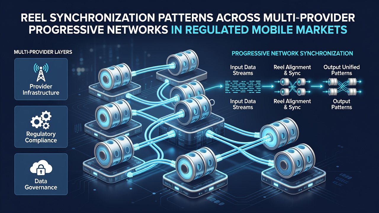 Illustration von progressiven Netzwerken und mobiler Walzensynchronisation