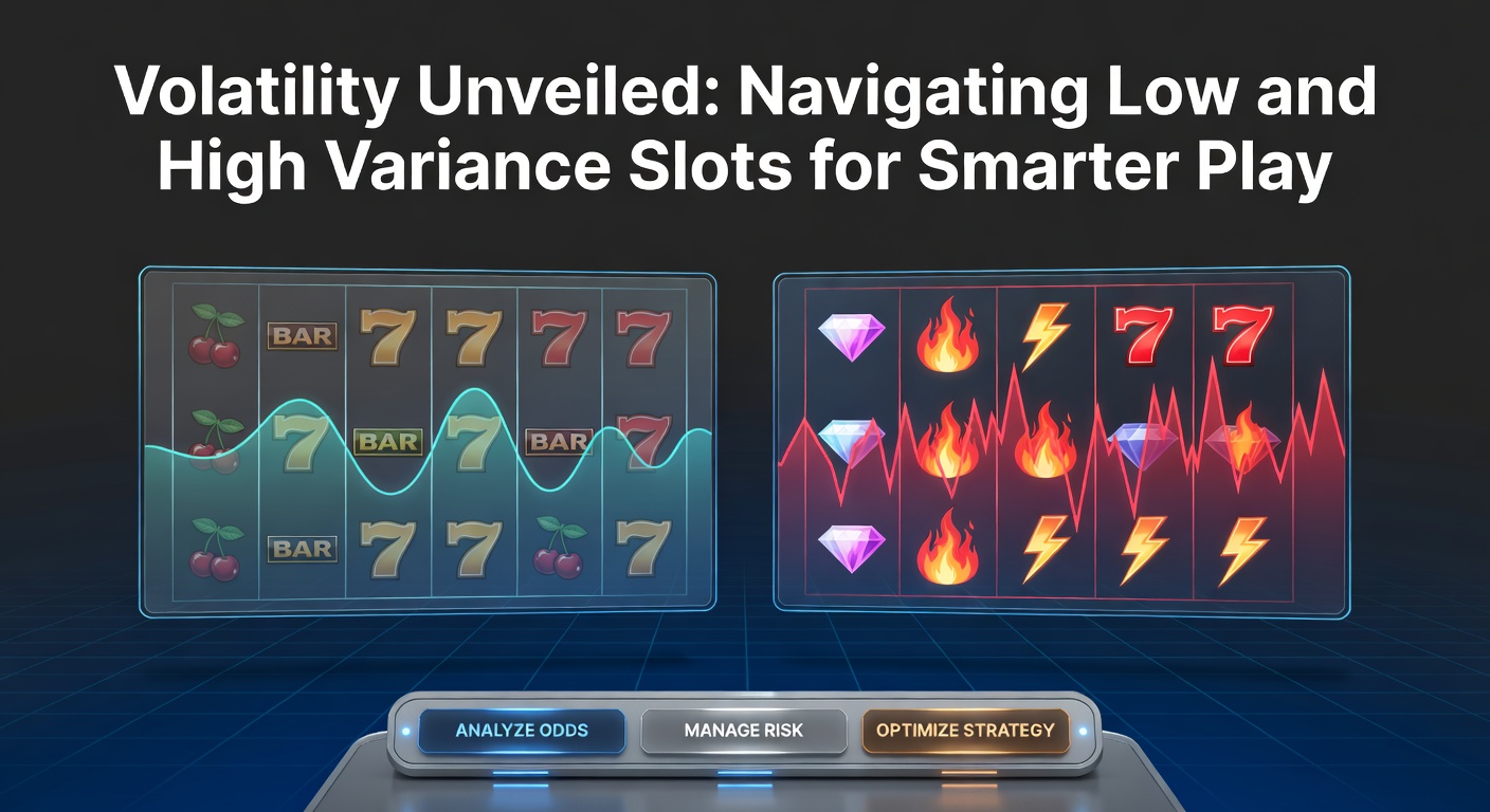Grafik zur Volatilität bei Online-Slots, die niedrige und hohe Varianz vergleicht
